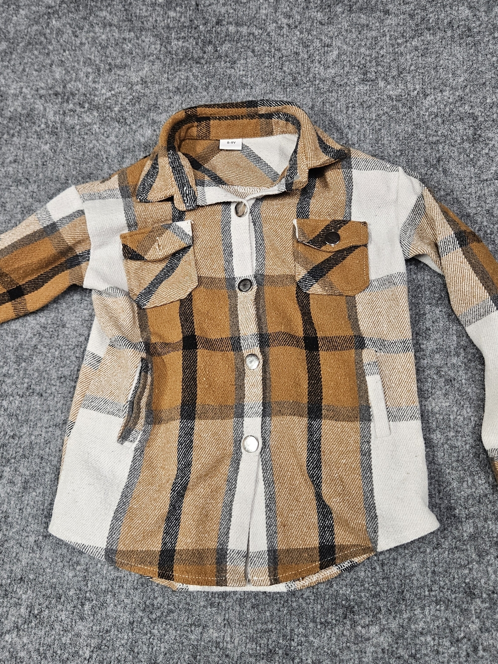 Girls Plaid Button Down Shirt Size 8-9Y